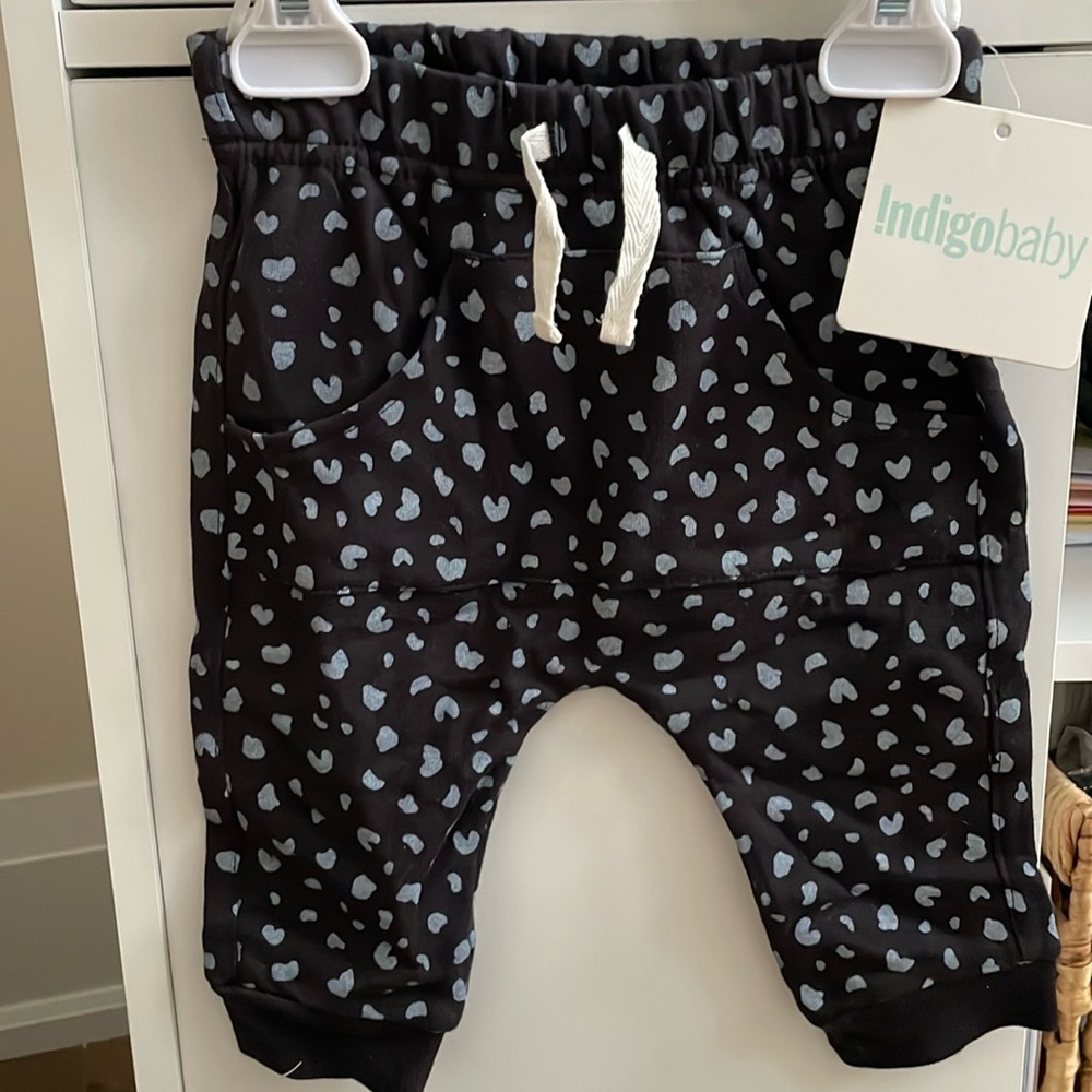 Indigo baby sweatpants with pockets